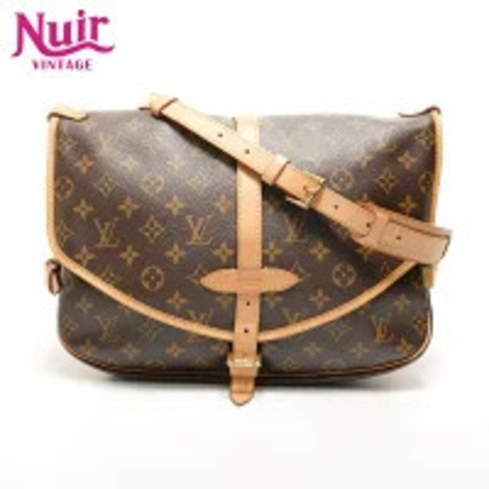 Louis Vuitton Saumur Monogram Shoulder Bag Brown